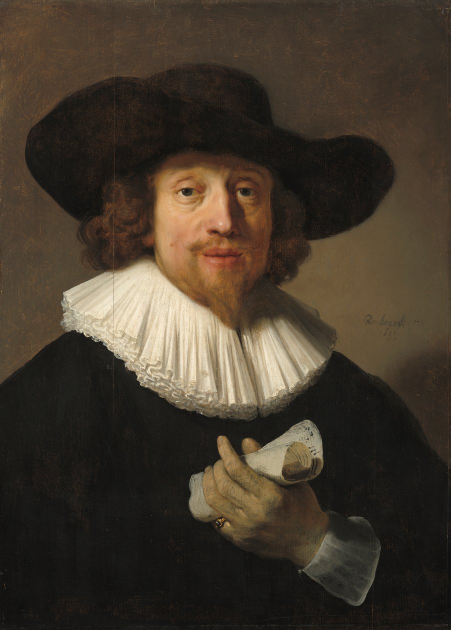 Homem com folha de música, 1633 de Rembrandt van Rijn