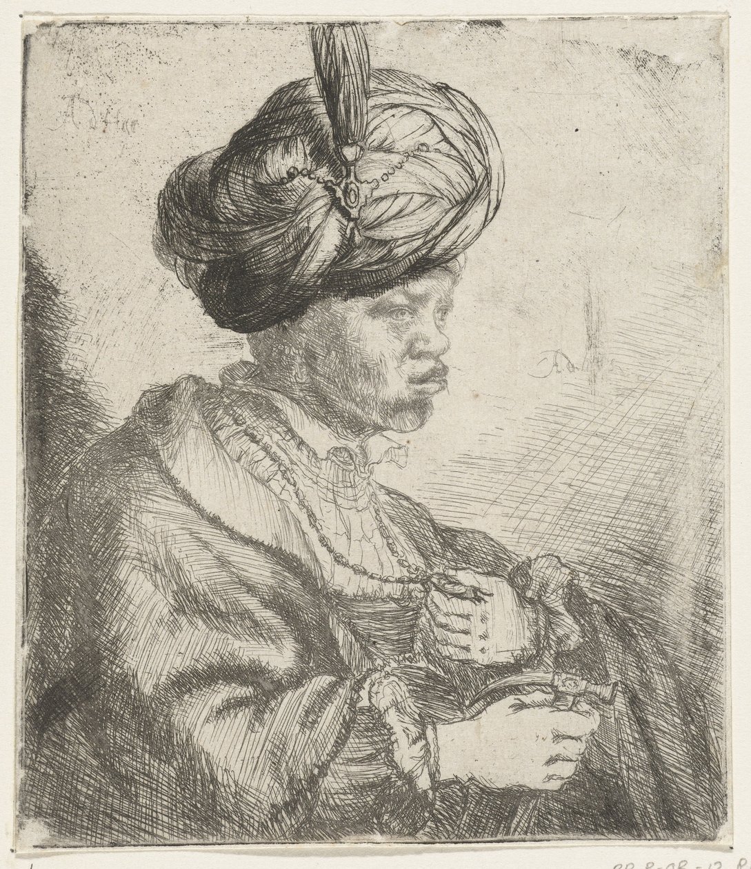 Homem com turbante, c.1660-70 de Rembrandt van Rijn