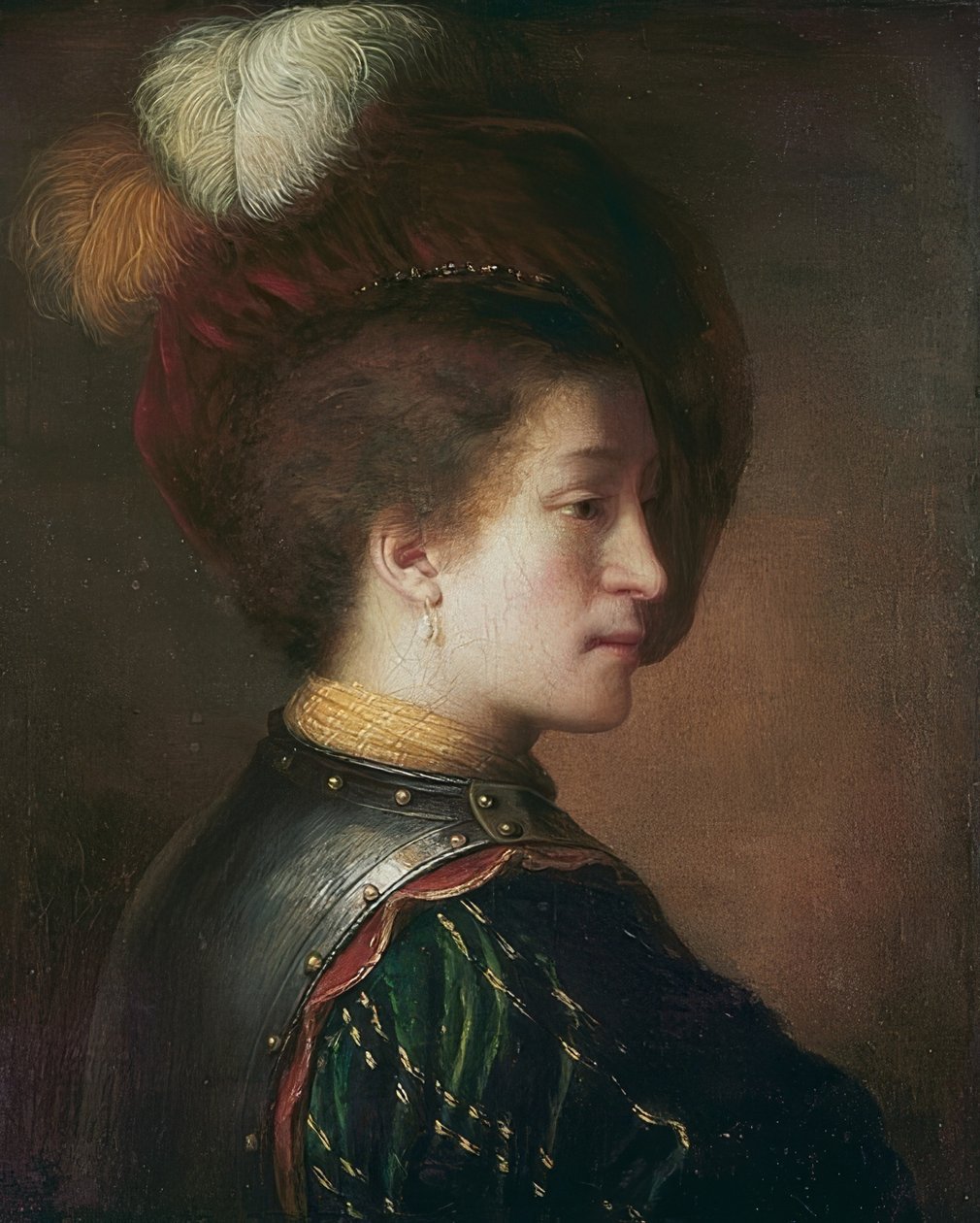 Homem com chapéu de penas de Rembrandt van Rijn