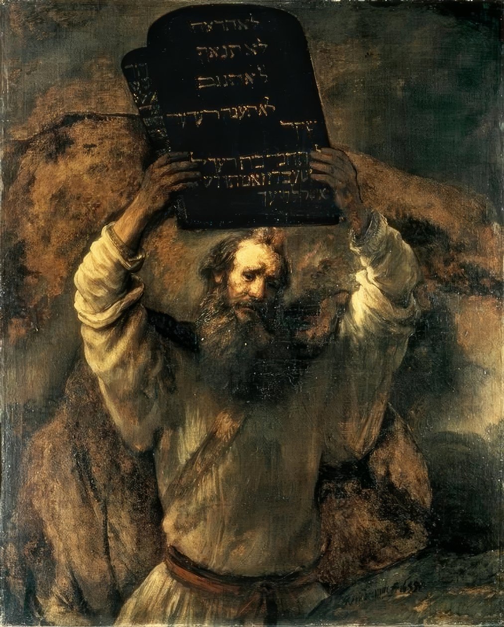 Moisés esmaga as tábuas da lei de Rembrandt van Rijn