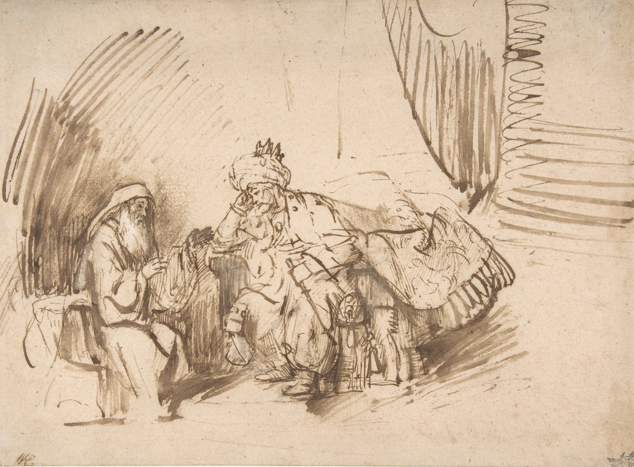 Nathan Admoestando David, 1650-55. de Rembrandt van Rijn