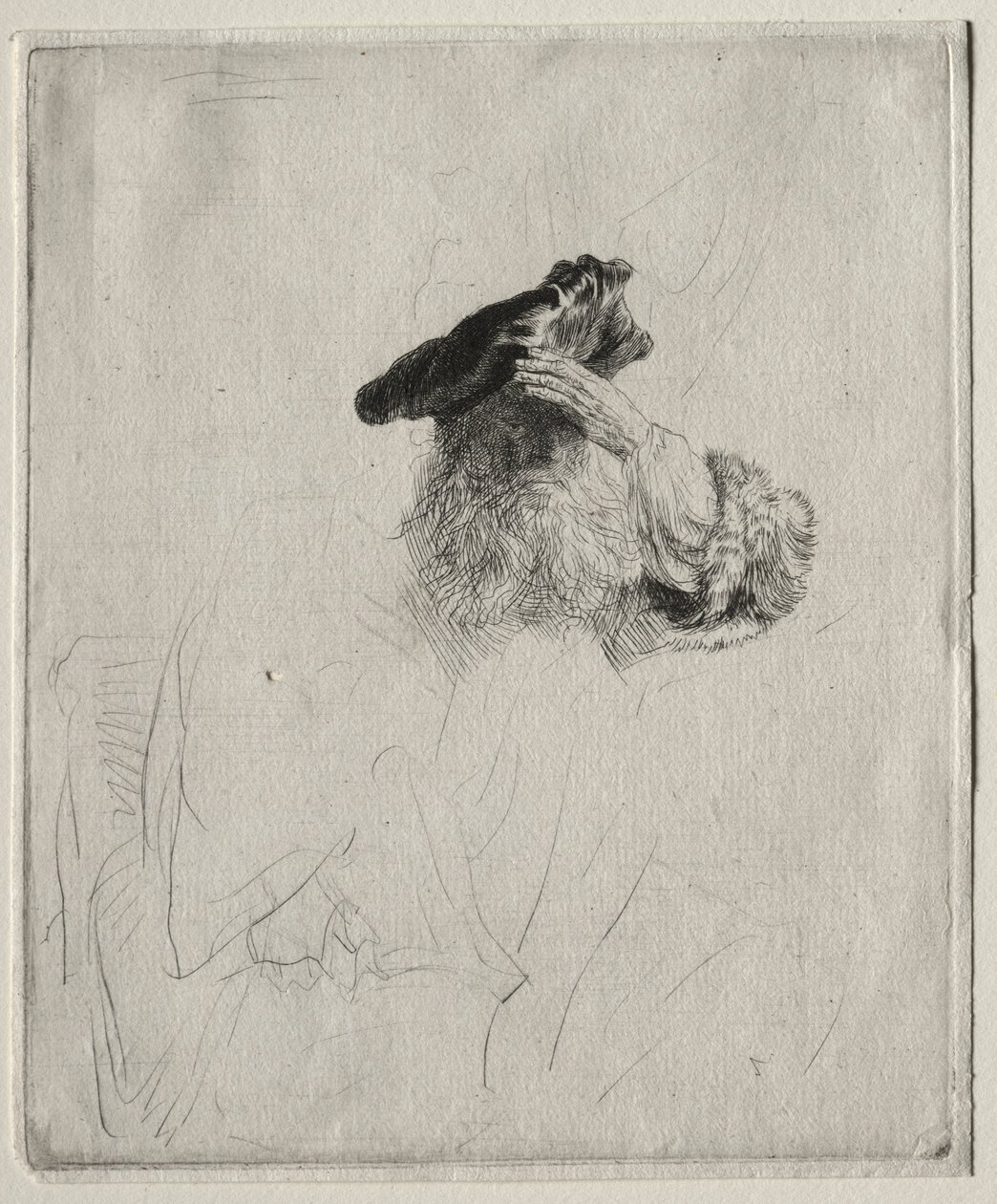 Velho, protegendo os olhos com a mão, c. 1639 de Rembrandt van Rijn