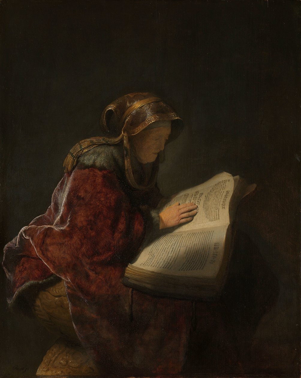 Leitura da velha mulher, Provavelmente a profetisa Anna
Uma leitura de uma velha mulher, provavelmente a profetisa Hannah de Rembrandt van Rijn
