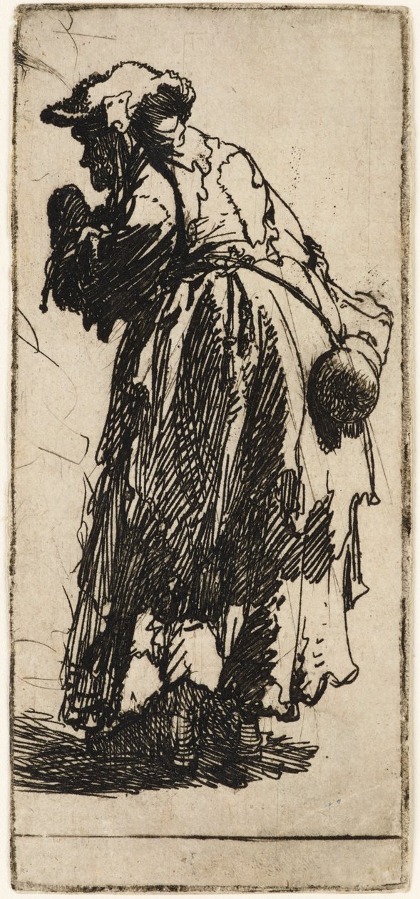 Velha mendiga com cabaça, c.1629. de Rembrandt van Rijn