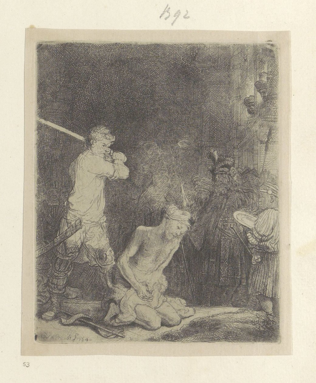 Onthoofding van Johannes de Doper
Colecção de oitenta e cinco estampas originais (título da série) de Rembrandt van Rijn