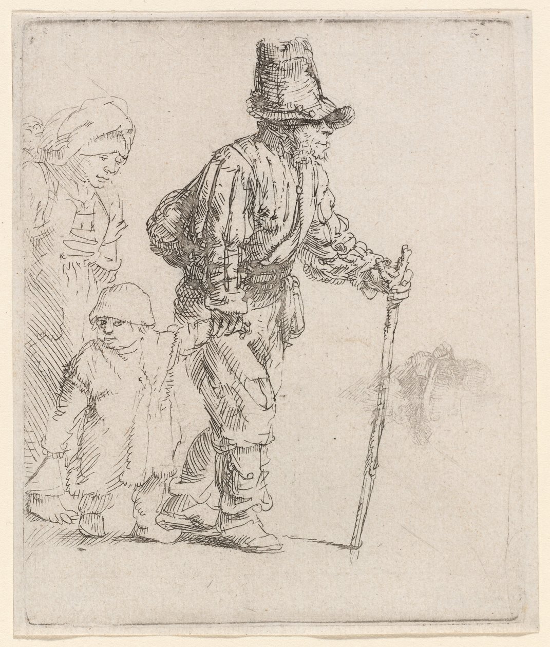 Família Camponesa no Vagabundo de Rembrandt van Rijn