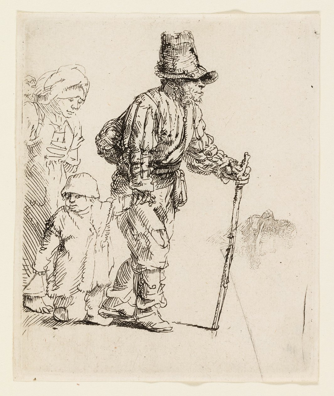 Família Camponesa no Vagabundo de Rembrandt van Rijn