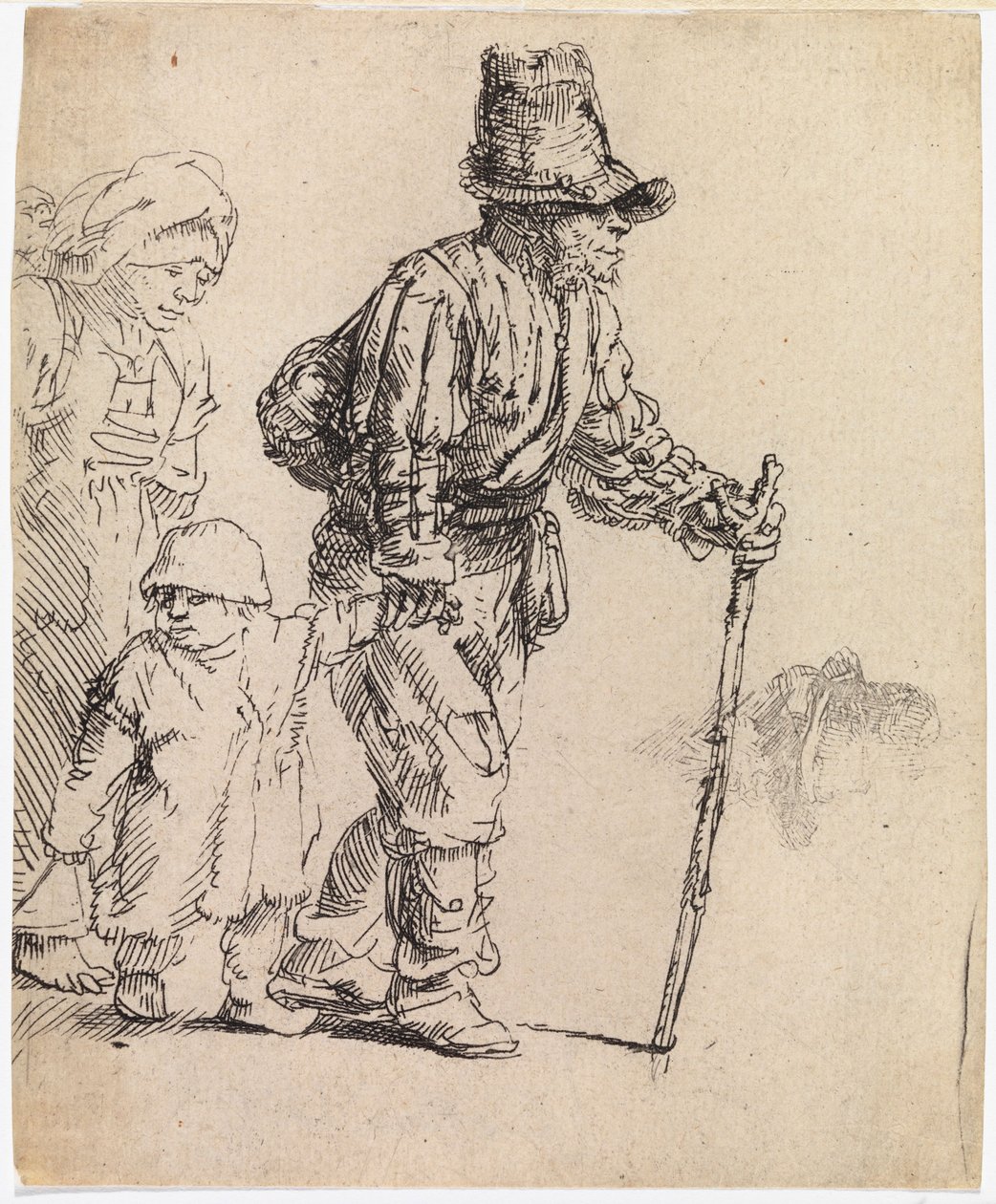 Família de camponeses em viagem de Rembrandt van Rijn