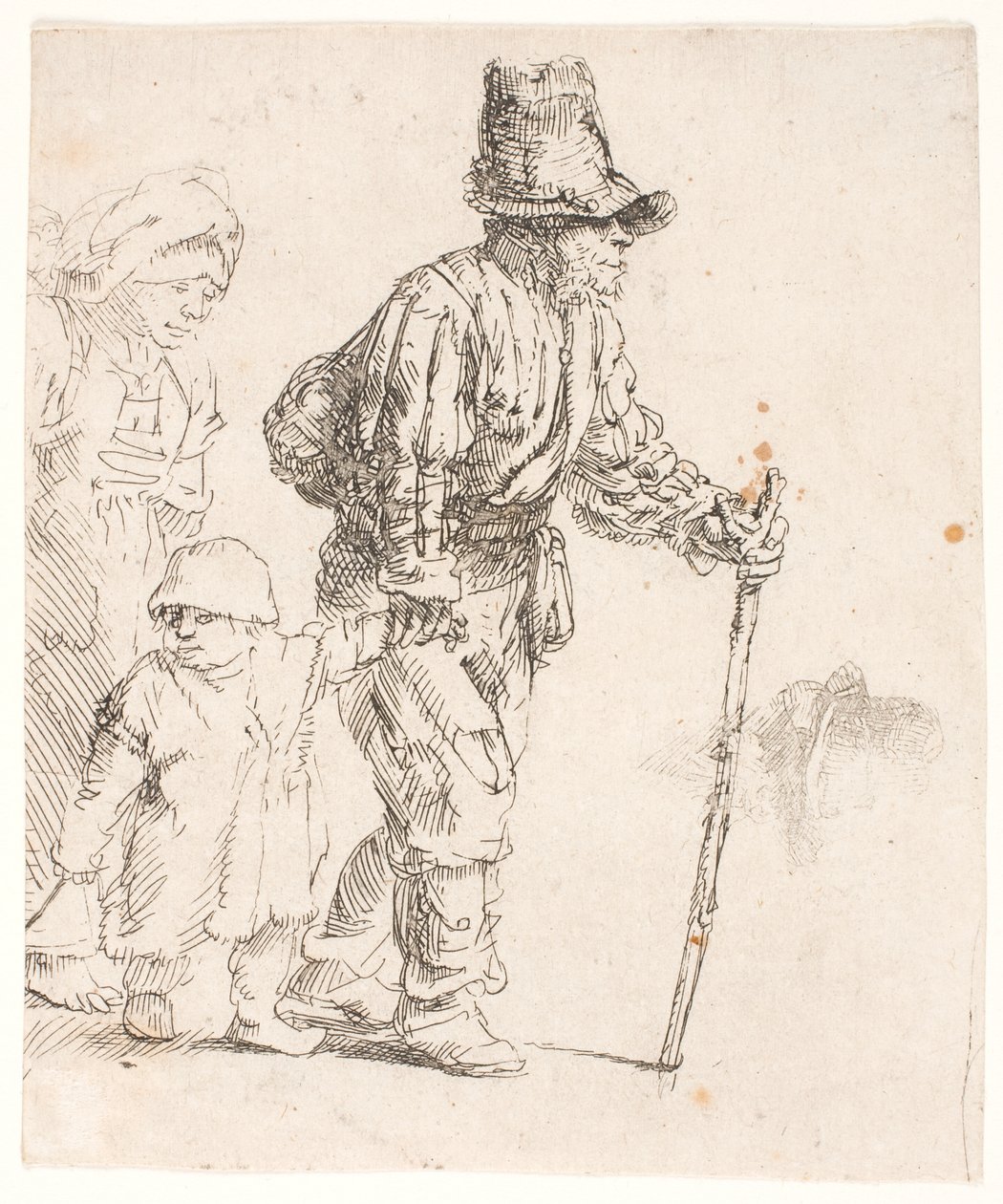 Família de camponeses em viagem de Rembrandt van Rijn
