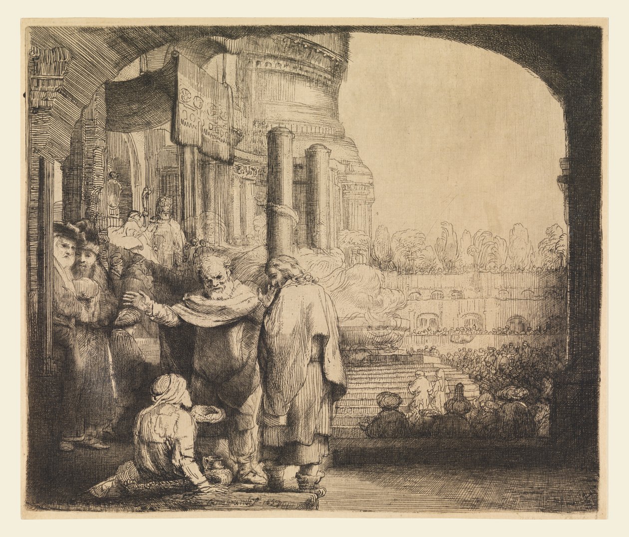 Pedro e João na Porta do Templo de Rembrandt van Rijn