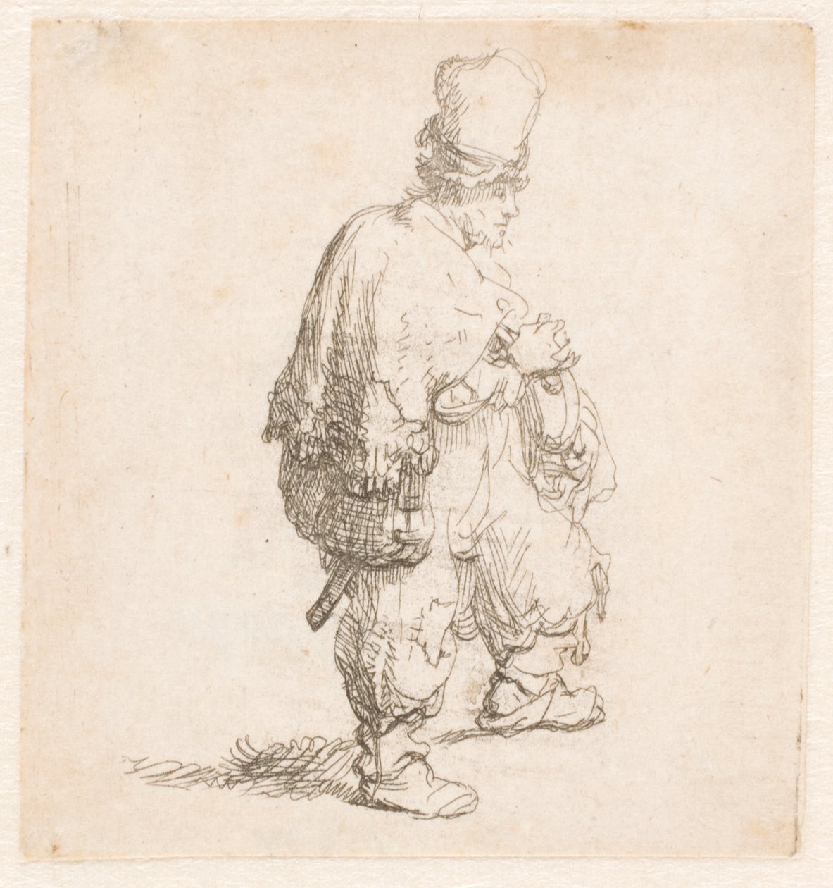 Polonês em pé com os braços cruzados de Rembrandt van Rijn