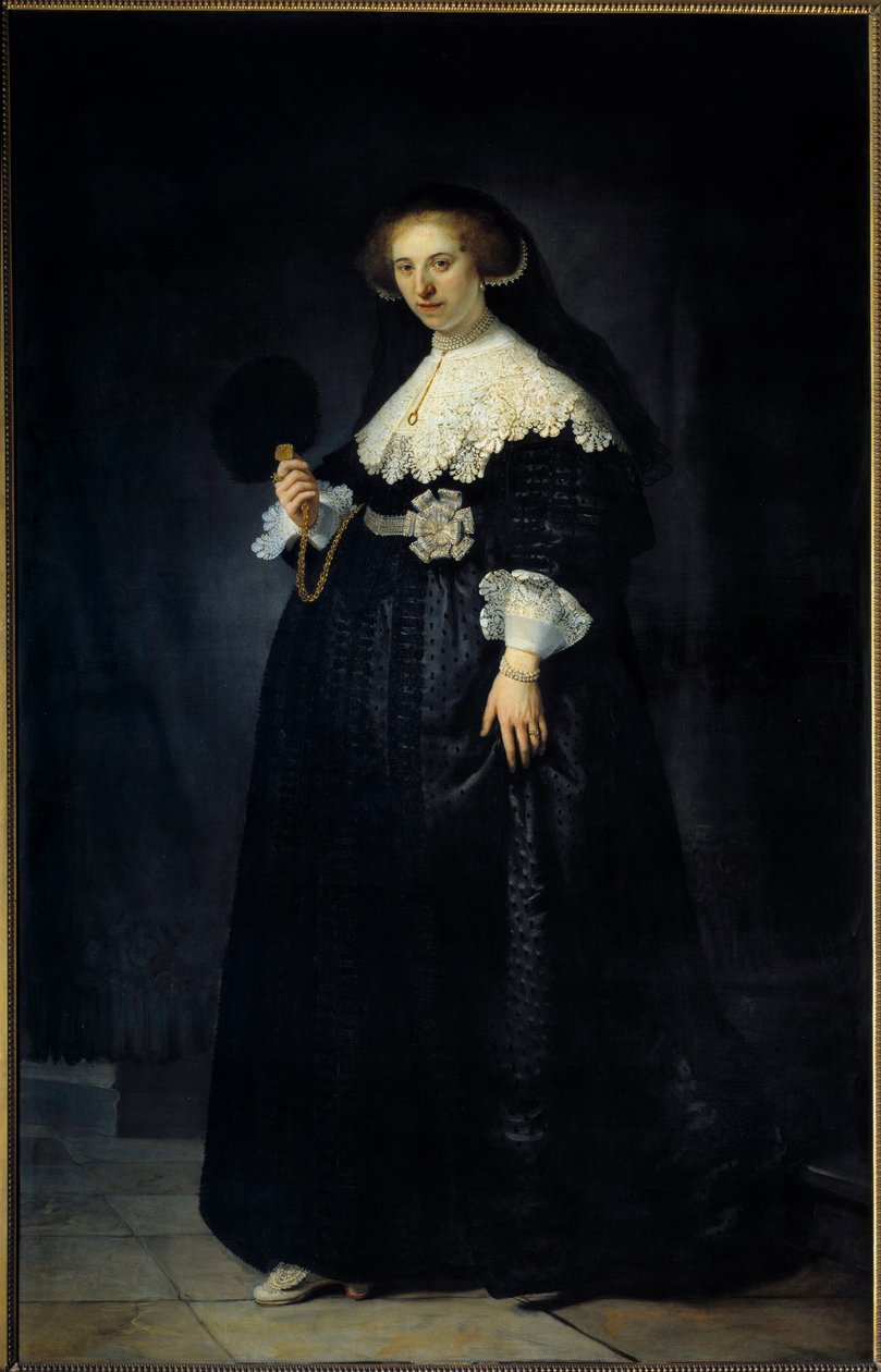 Portrait en pied de Oopjen Coppit, mulher de Maertens Soolmans Pintura de Harmensz van Rijn this Rembrandt (1606-1669) de Rembrandt van Rijn