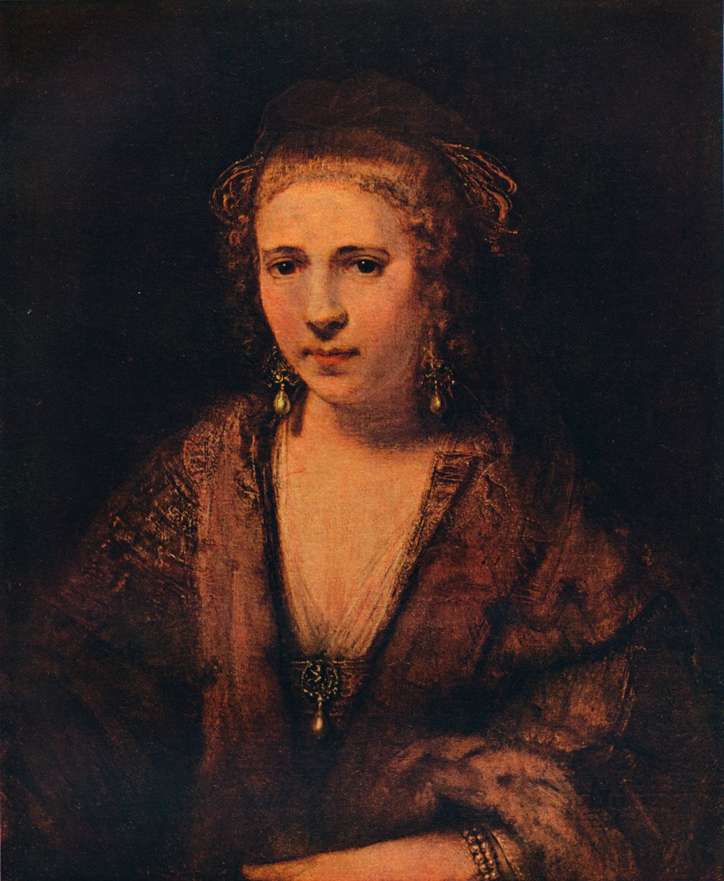Retrato de Hendrickje Stoffels com uma boina de veludo, c1654 de Rembrandt van Rijn