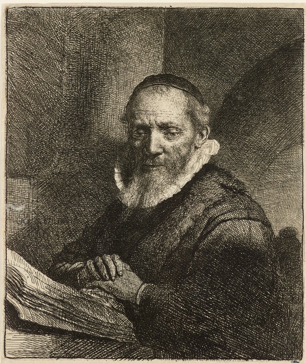 Retrato de Jan Cornelis Sylvius, pregador, 1633. de Rembrandt van Rijn