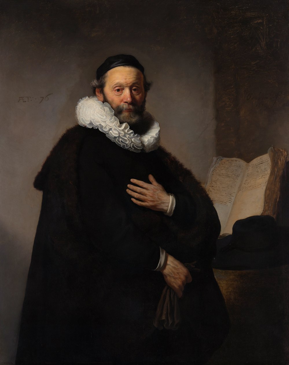 Retrato do Ministro Remonstrant Johannes Wtenbogaert, 1633 de Rembrandt van Rijn