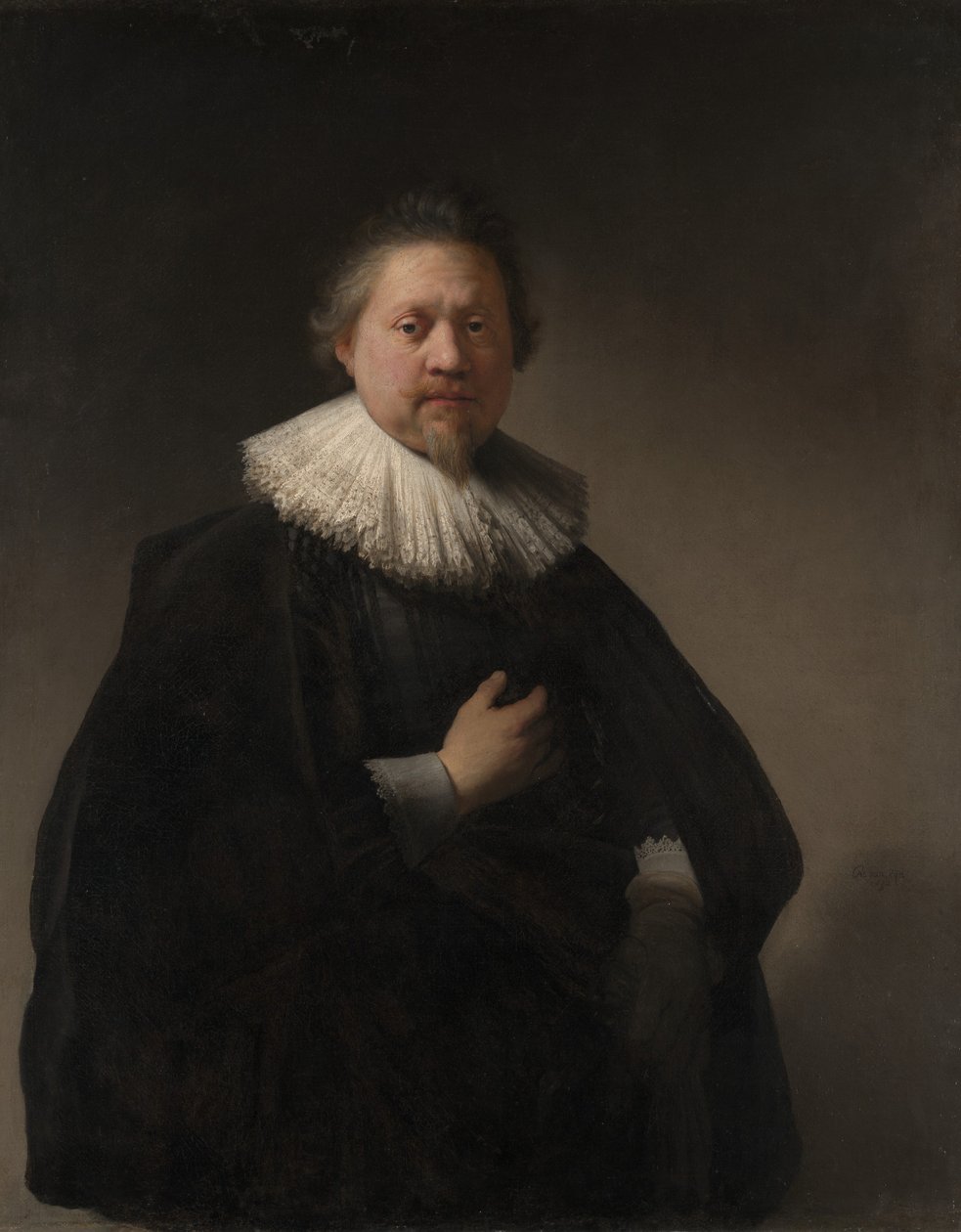 Retrato de um homem, provavelmente um membro da família Van Beresteyn, 1632. de Rembrandt van Rijn