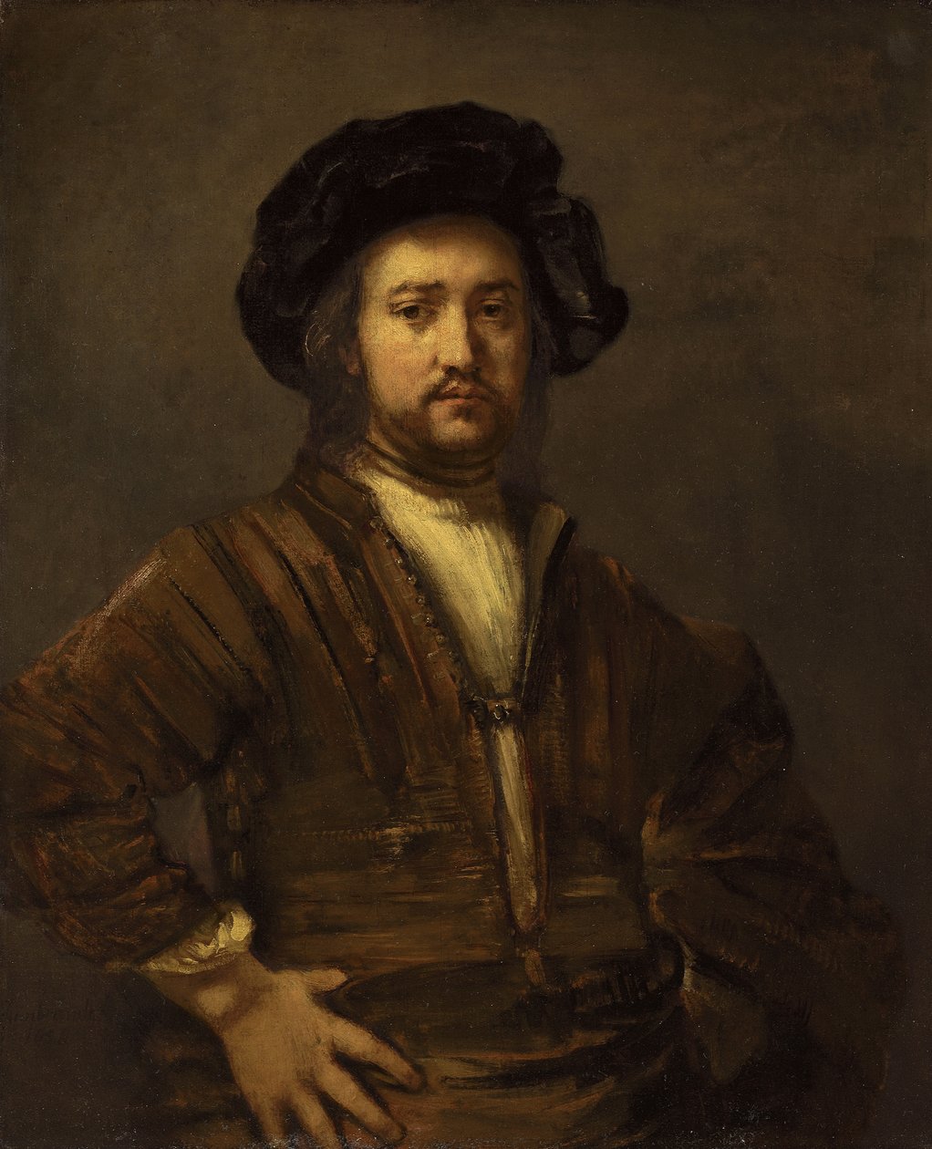 Retrato de um homem com armas akimbo de Rembrandt van Rijn