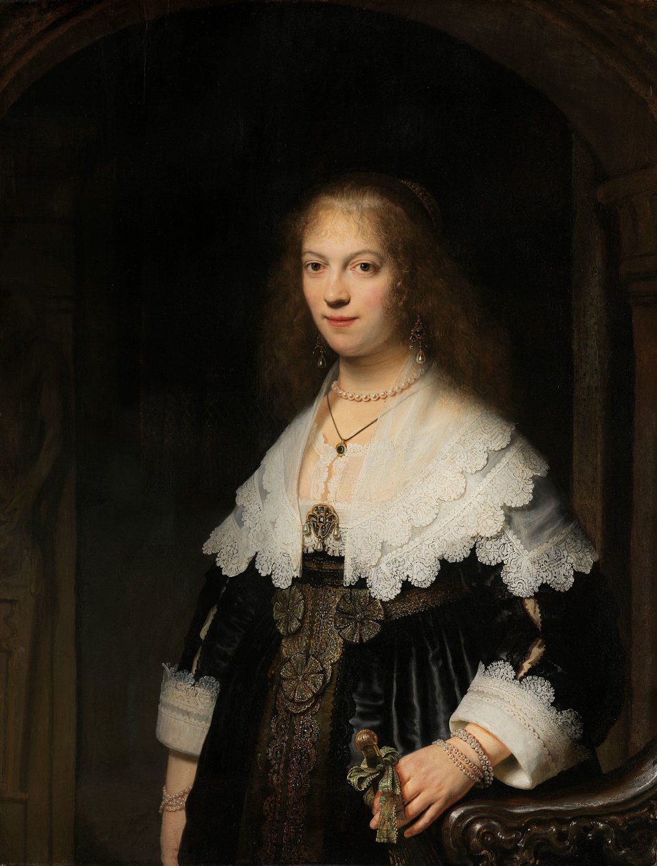 Retrato de uma mulher, possivelmente Maria Trip Retrato de uma mulher, possivelmente Maria Trip de Rembrandt van Rijn