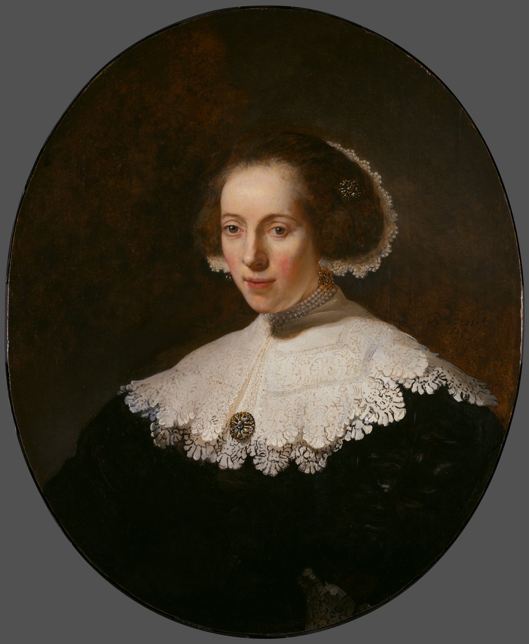 Retrato de uma mulher, c.1632-35 de Rembrandt van Rijn