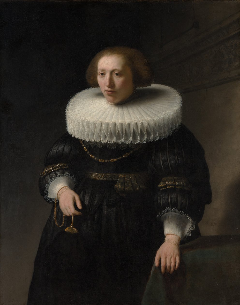 Retrato de uma mulher, provavelmente um membro da família Van Beresteyn, 1632. de Rembrandt van Rijn
