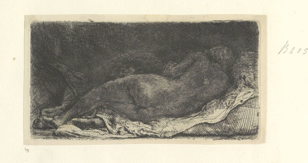 Nua Feminina Reclinada de Rembrandt van Rijn