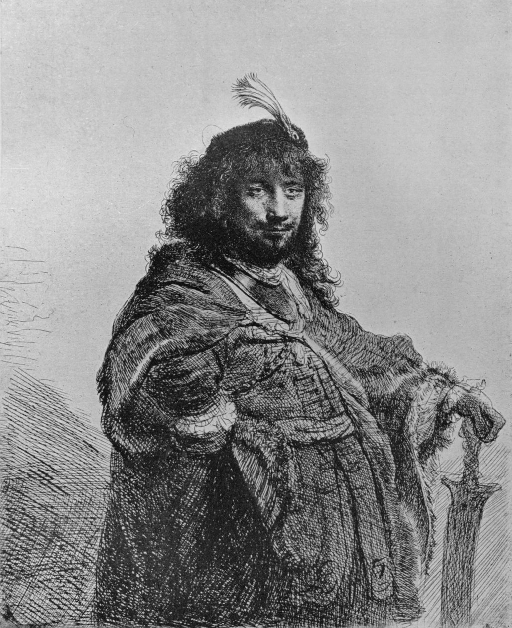 Rembrandt com o Sabre, 1634 de Rembrandt van Rijn