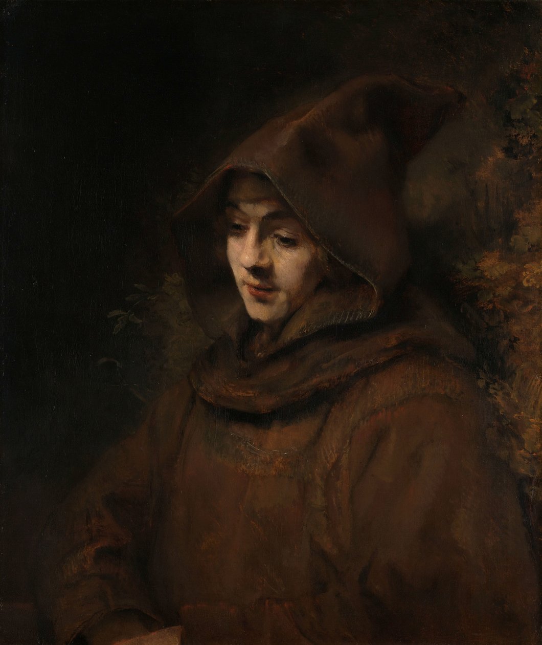 O Filho de Rembrandt Titus no Habitáculo de um Monge
Titus no hábito do monge de Rembrandt van Rijn