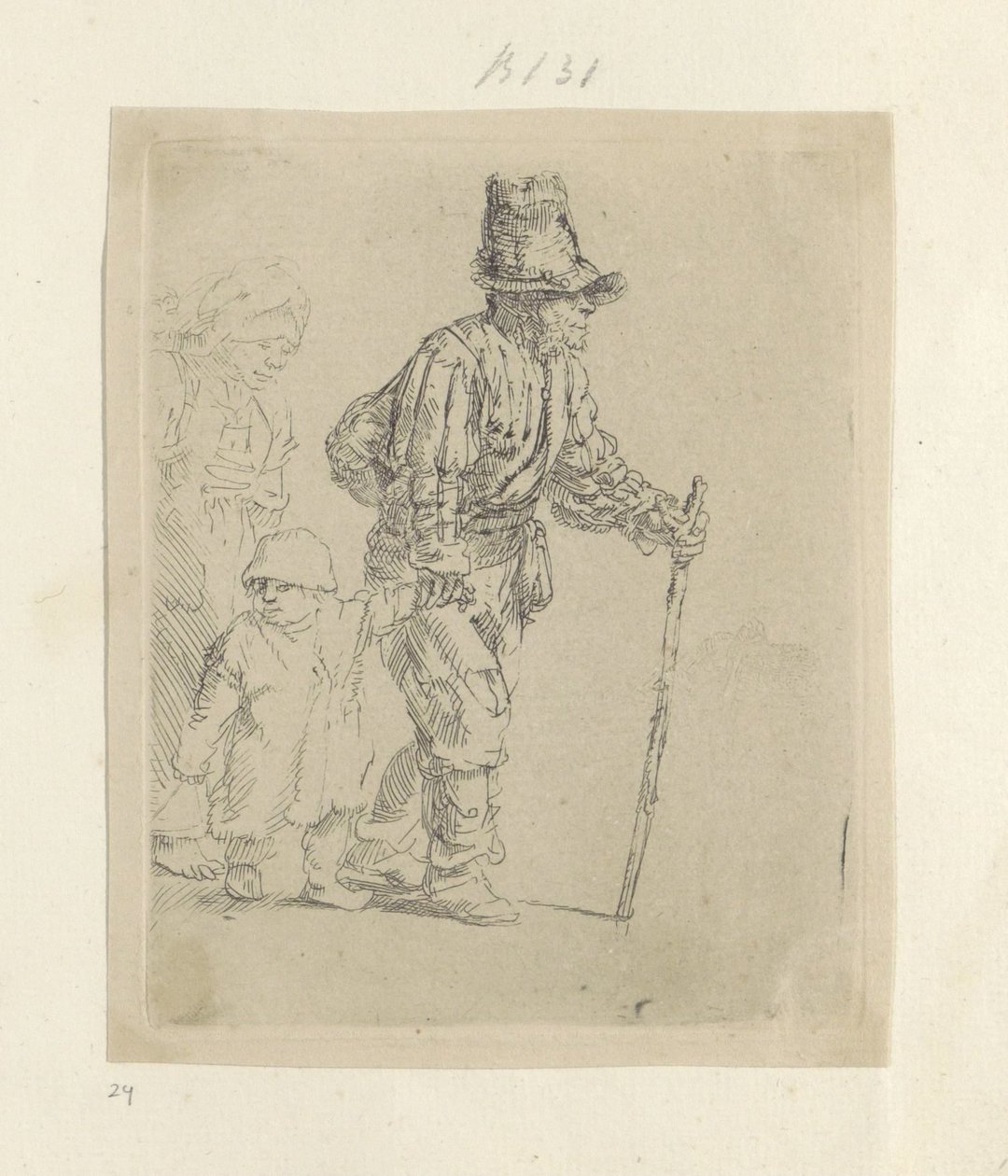 Rondtrekkende boerenfamilie Coleção de oitenta e cinco gravuras originais (título da série) de Rembrandt van Rijn