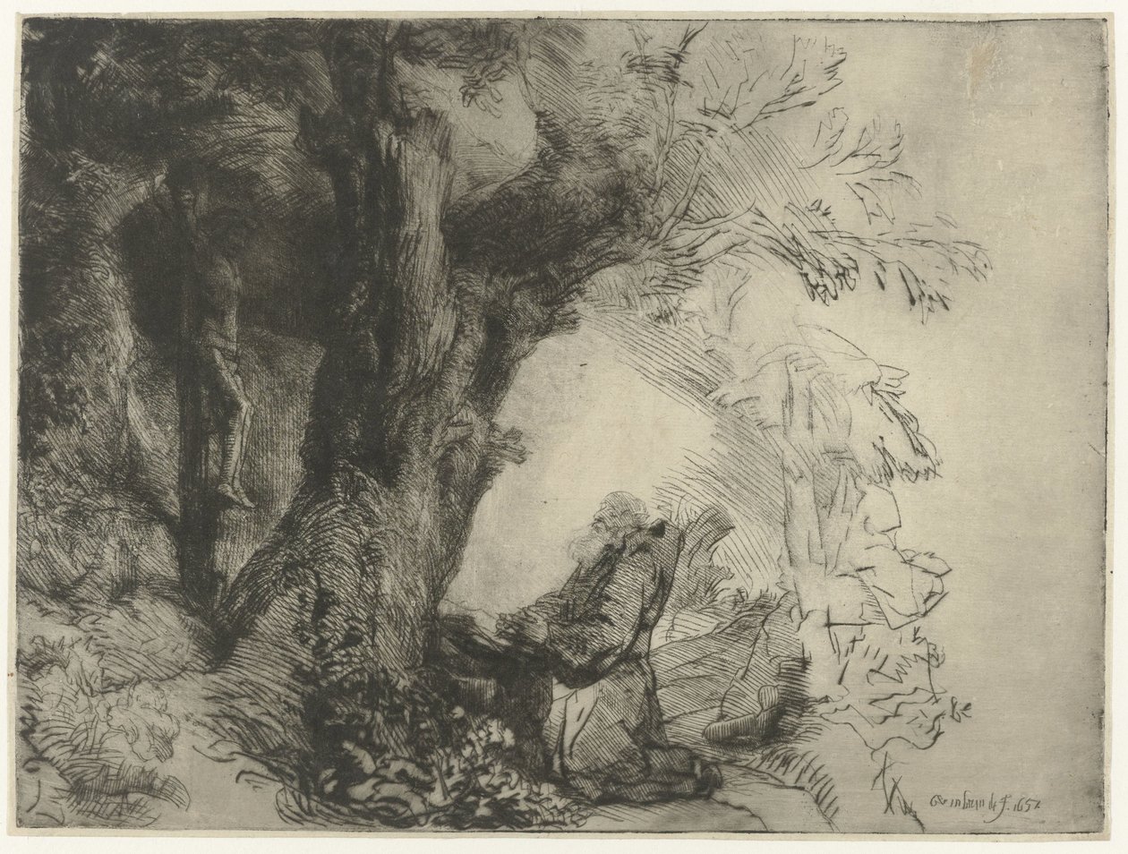 São Francisco debaixo de uma árvore, rezando
São Francisco debaixo de uma árvore a rezar de Rembrandt van Rijn