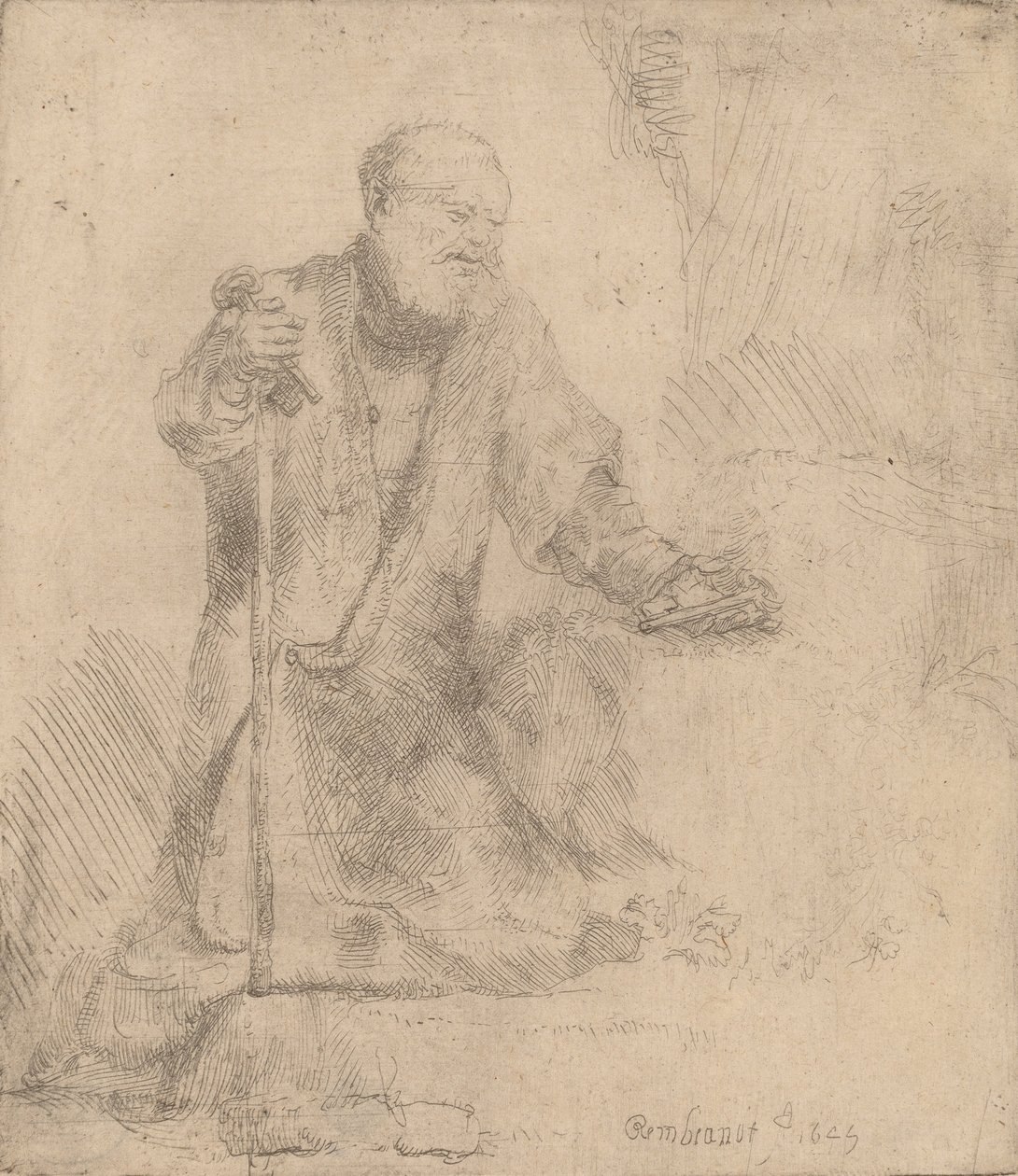 São Pedro em Penitência, 1645. de Rembrandt van Rijn