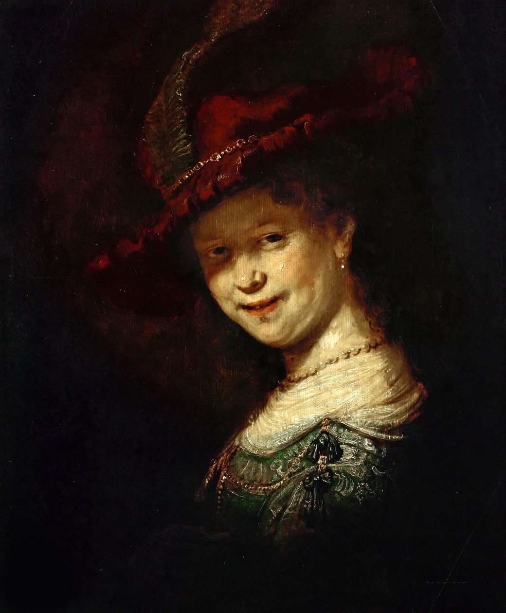 Saskia de Uylenburgh como menina, 1633. de Rembrandt van Rijn
