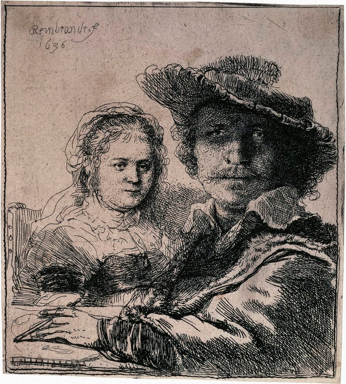 Auto-retrato com Saskia, 1636. de Rembrandt van Rijn