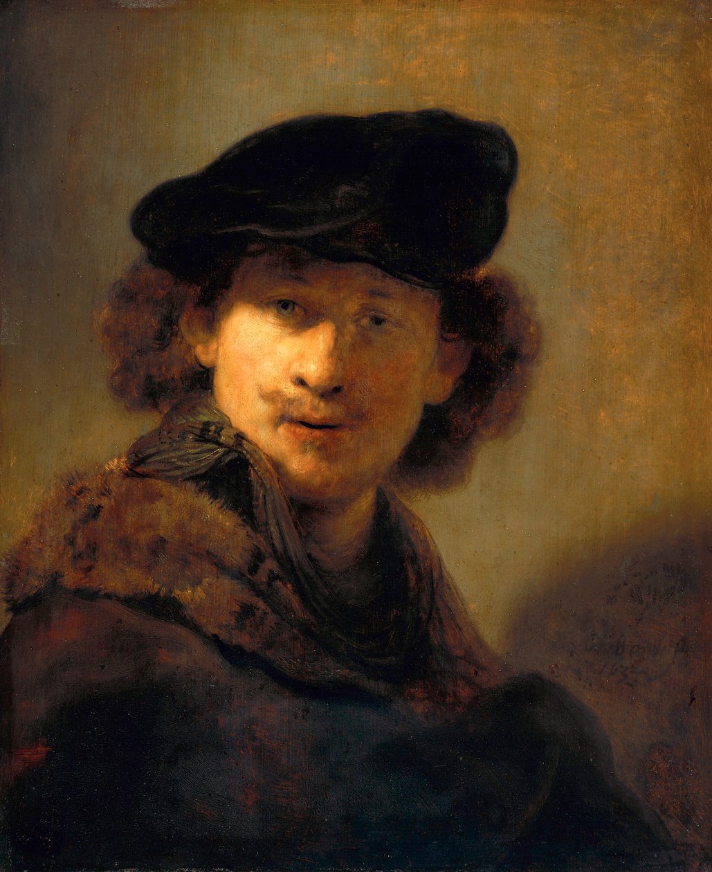 Auto-retrato com boina de veludo, 1634 de Rembrandt van Rijn