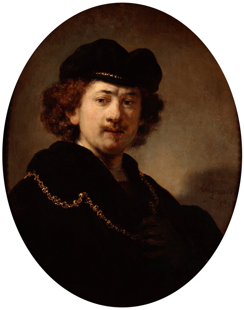 Auto-retrato com corrente de ouro, 1633. de Rembrandt van Rijn