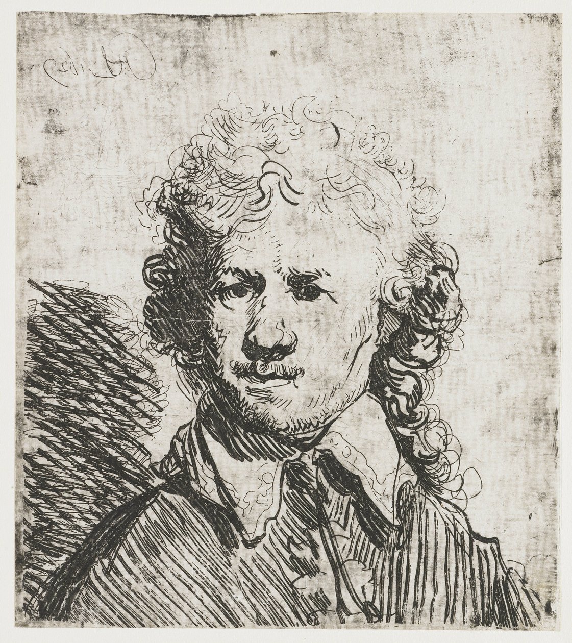 Auto-retrato, cabeça descalça
Auto-retrato com a cabeça descoberta: busto, aproximadamente gravada de Rembrandt van Rijn