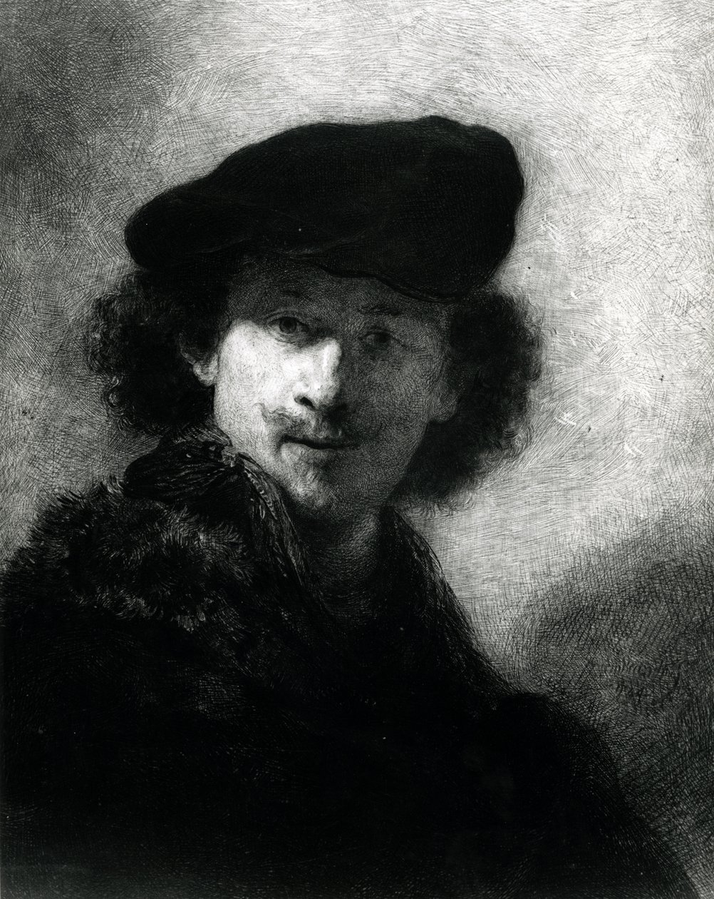 Autorretrato com boina de veludo de Rembrandt van Rijn