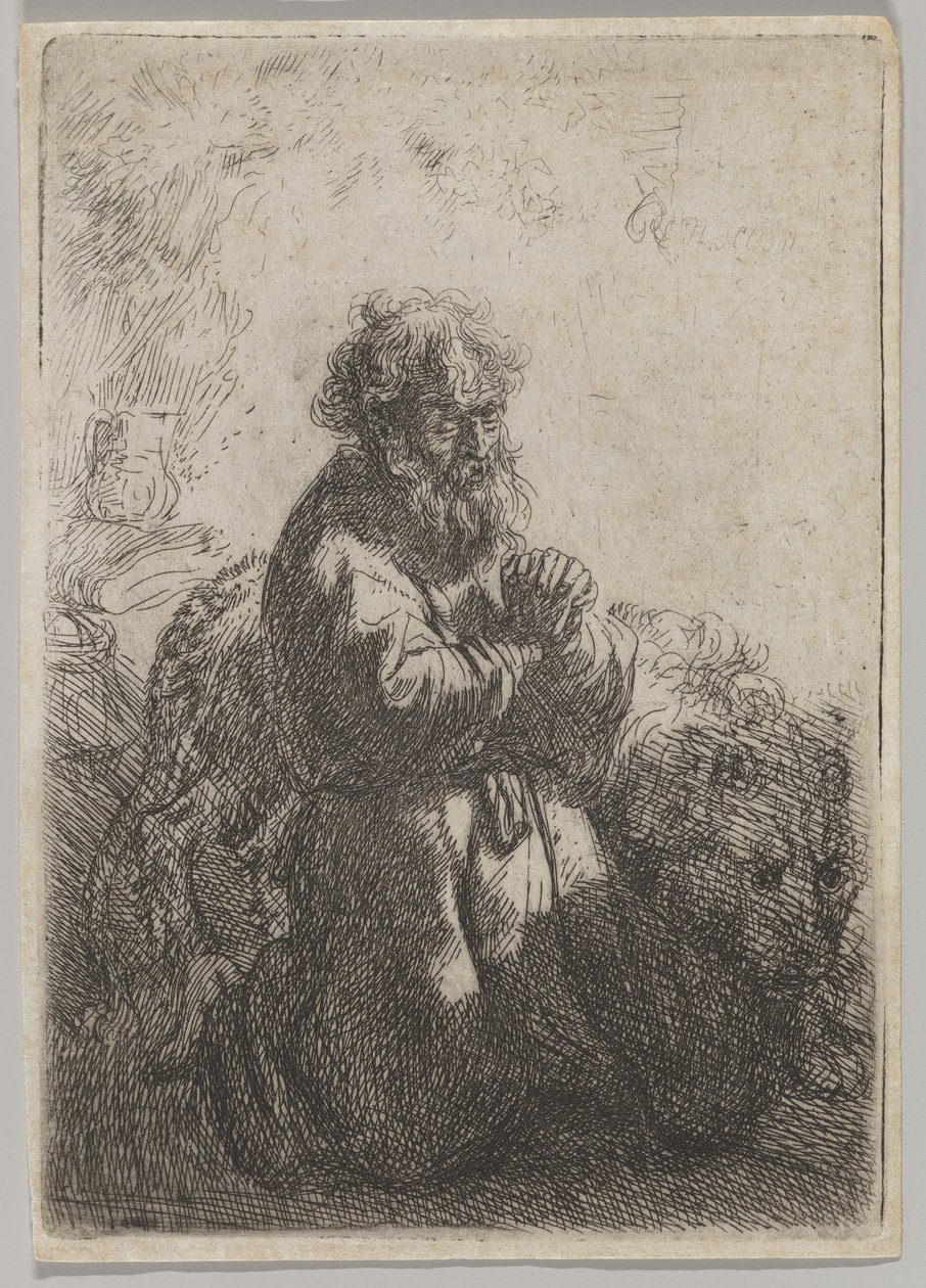 São Jerônimo em Oração, 1635. de Rembrandt van Rijn