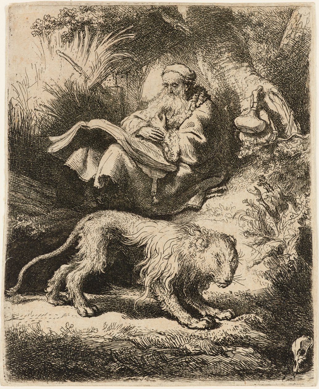 São Jerônimo lendo, 1634. de Rembrandt van Rijn