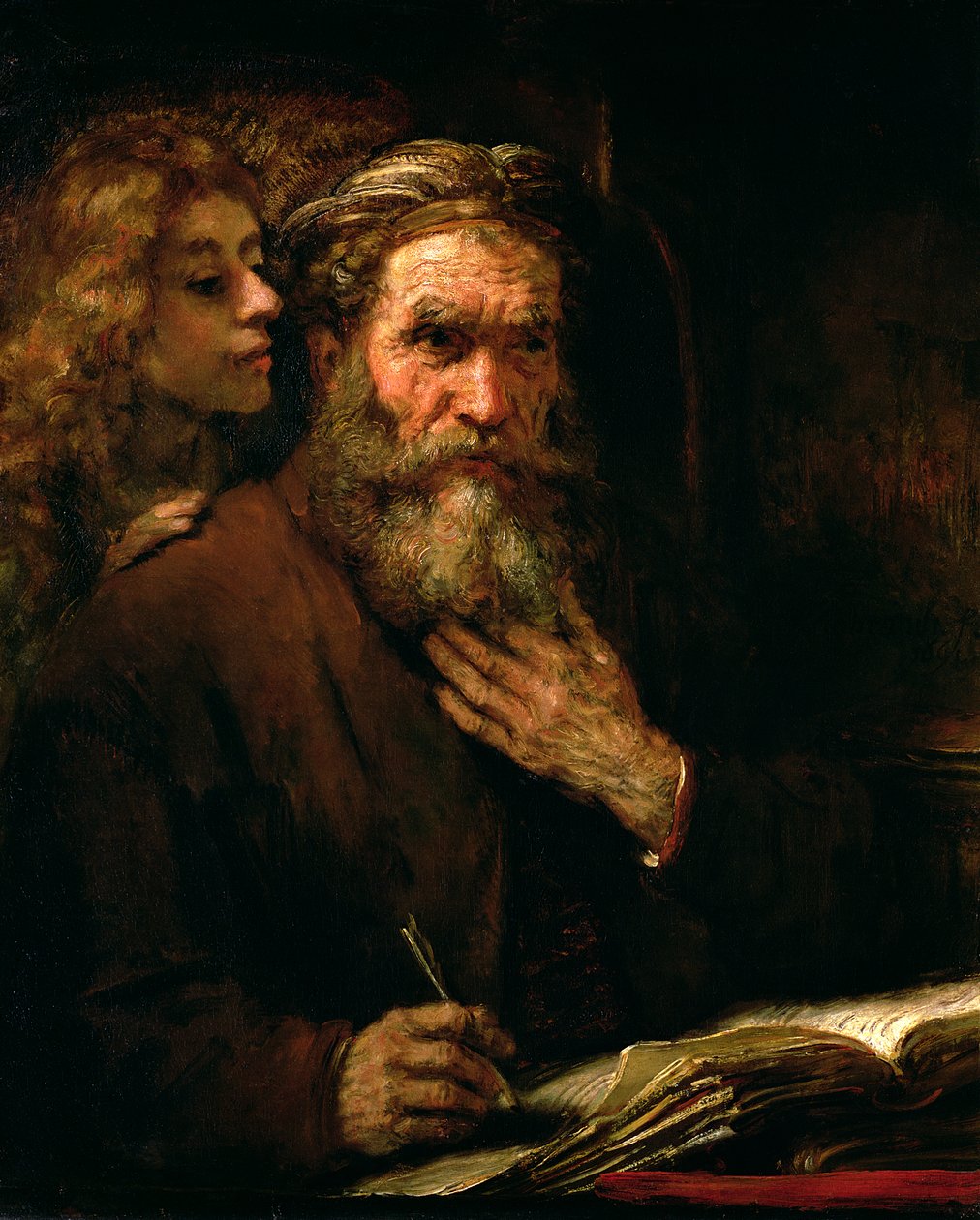 São Mateus e O Anjo, 1655-60 de Rembrandt van Rijn