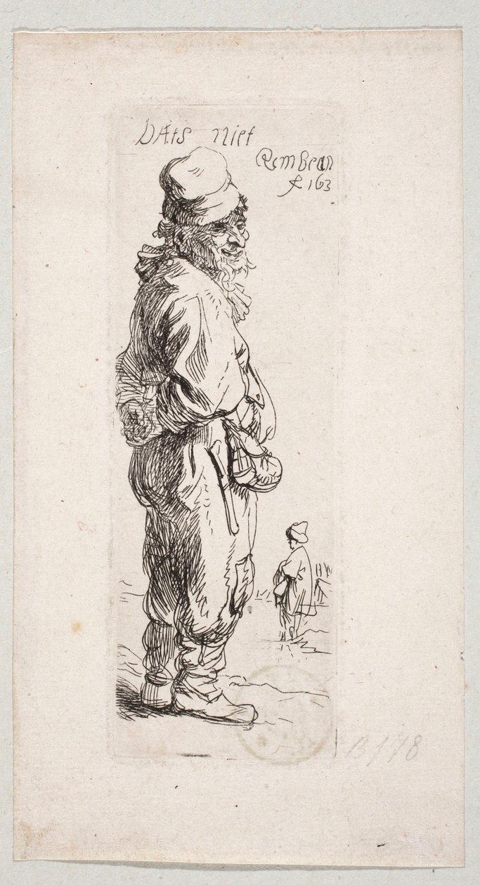 Camponês em pé, virado para a direita «DatS niet» de Rembrandt van Rijn