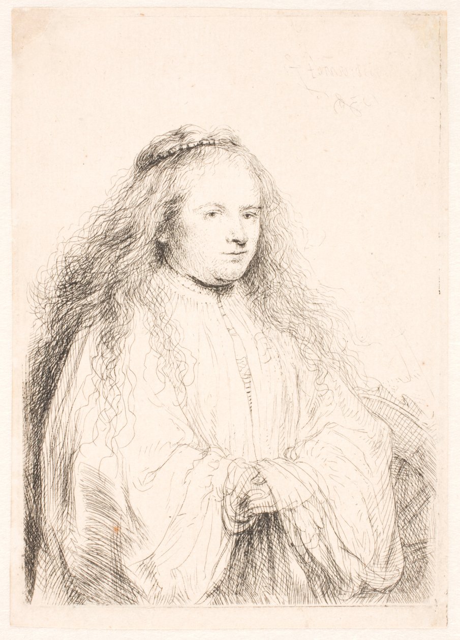 Estudo de Saskia como S. Catharine (a "pequena noiva judia") de Rembrandt van Rijn