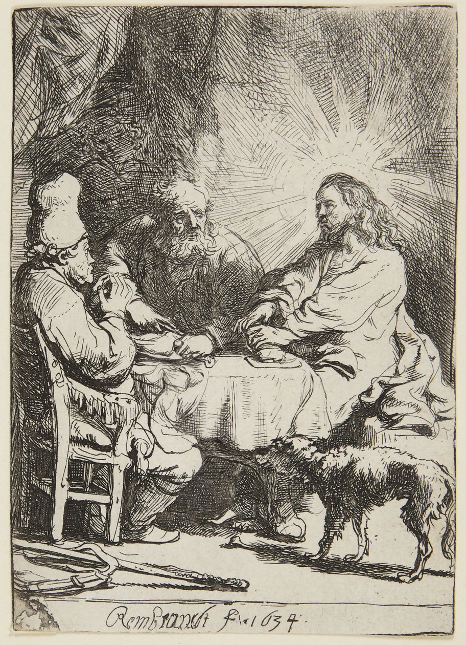 Jantar em Emaús (prato pequeno) de Rembrandt van Rijn