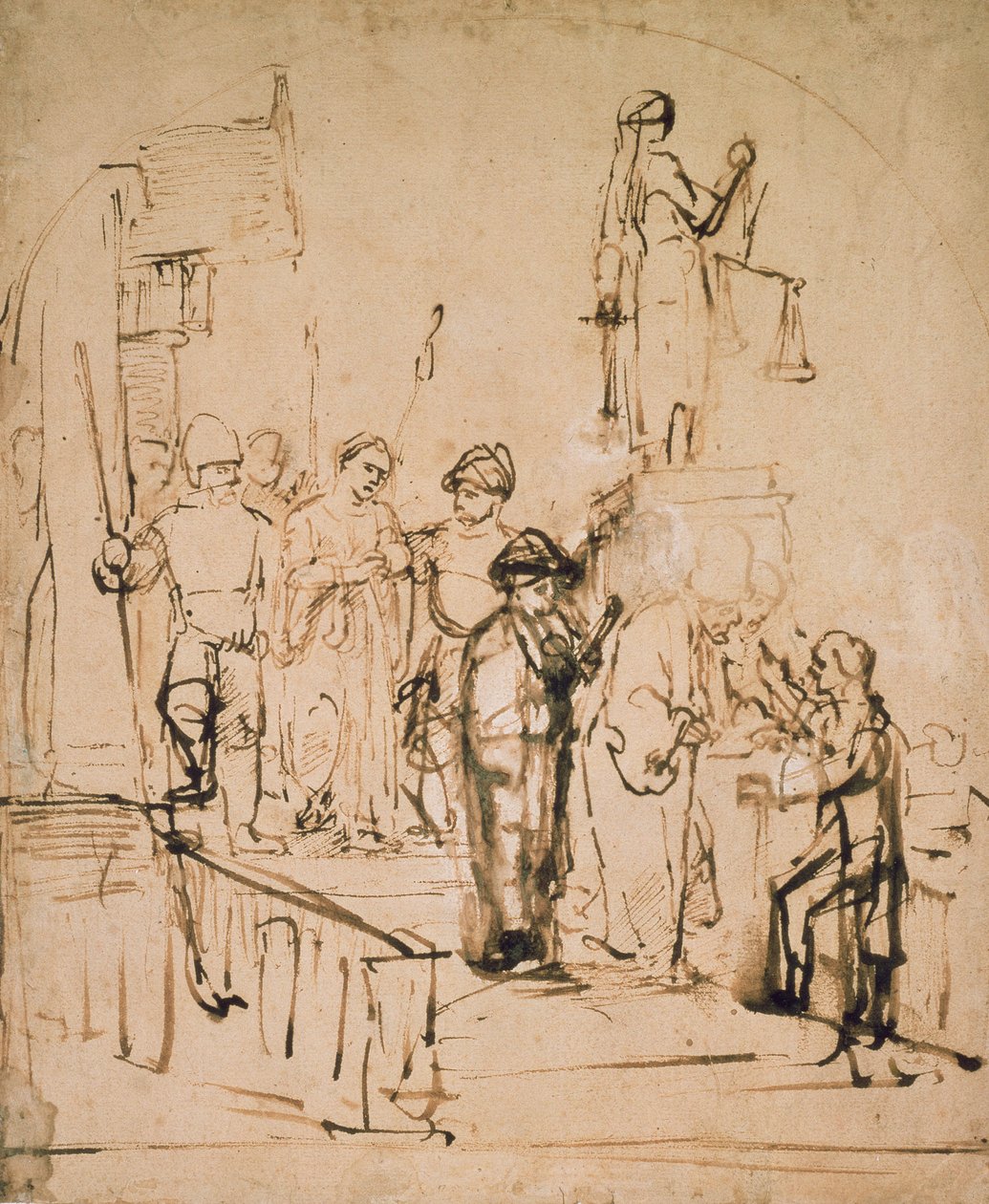 Susanna trouxe ao julgamento, século 17 de Rembrandt van Rijn