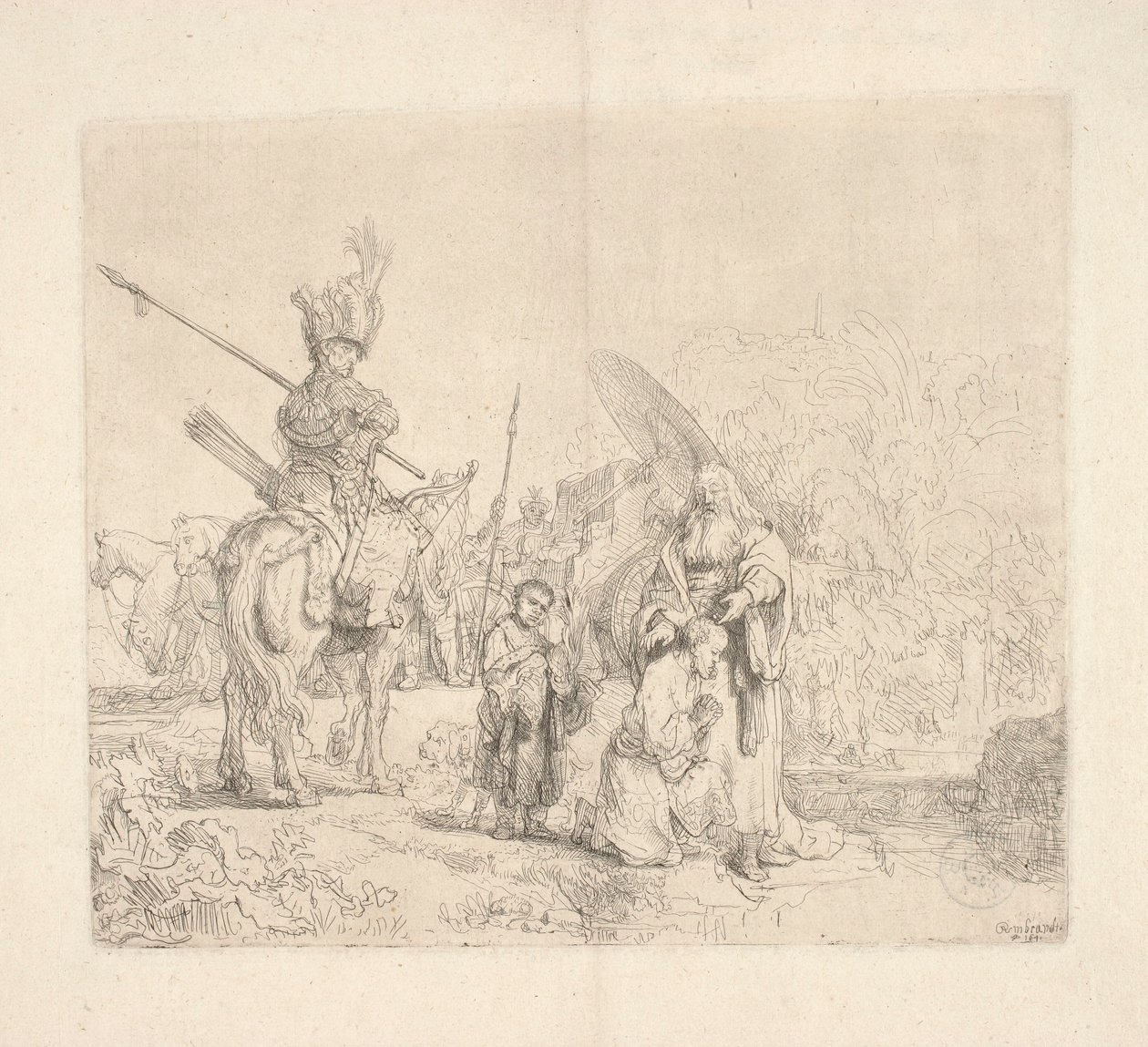 São Filipe, diácono, batiza um cortesão da rainha etíope Kandaki (o chamado «Batismo do Eunuco») de Rembrandt van Rijn