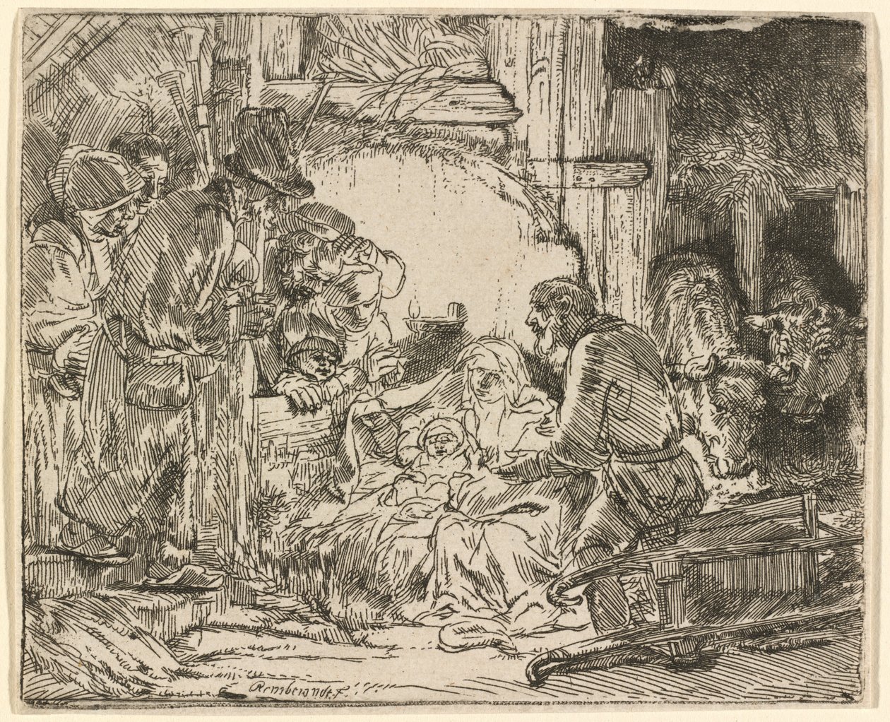 A Adoração dos Pastores: com a Lâmpada de Rembrandt van Rijn