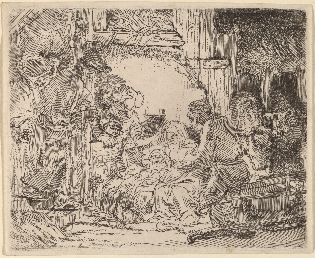 A Adoração dos Pastores: com a Lâmpada de Rembrandt van Rijn