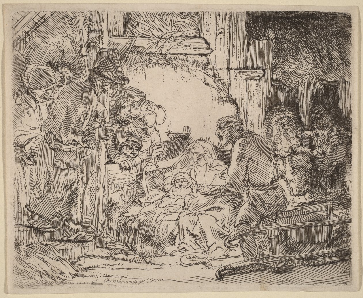 A Adoração dos Pastores: com a Lâmpada de Rembrandt van Rijn