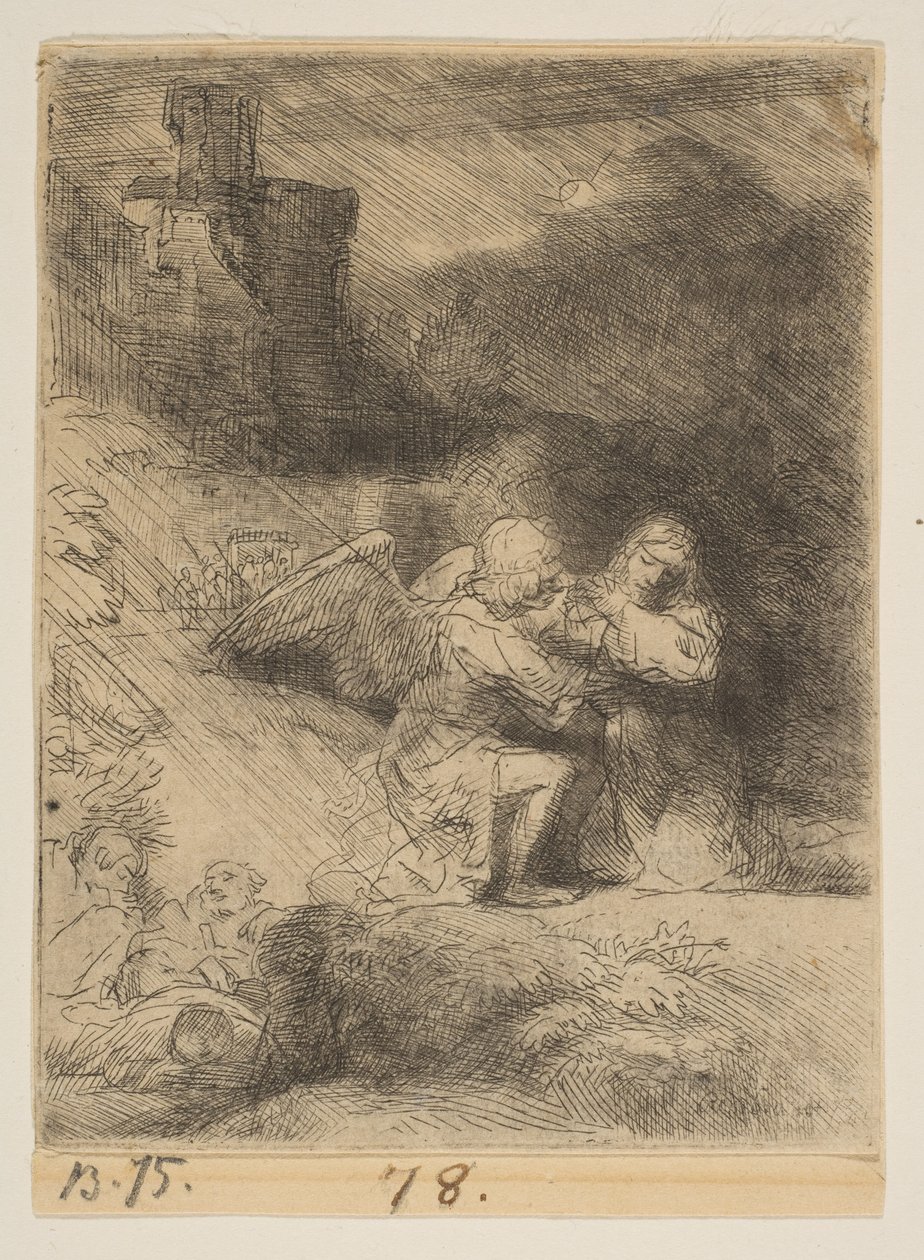 A agonia no jardim, c. 1652. de Rembrandt van Rijn