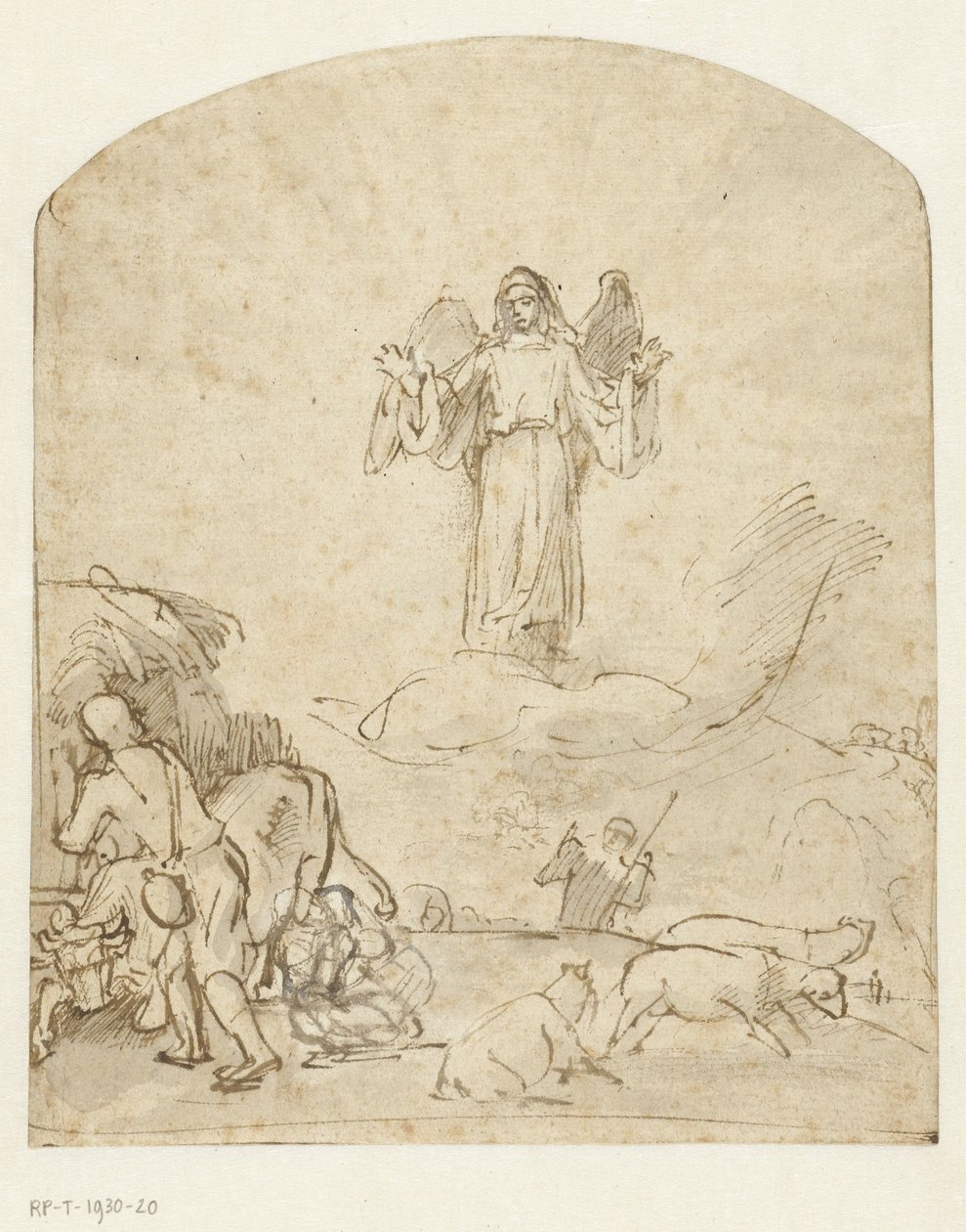 A Anunciação aos Pastores de Rembrandt van Rijn