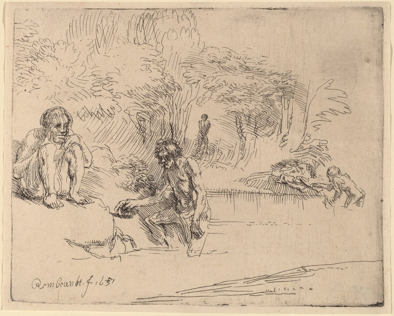 Os banhistas de Rembrandt van Rijn